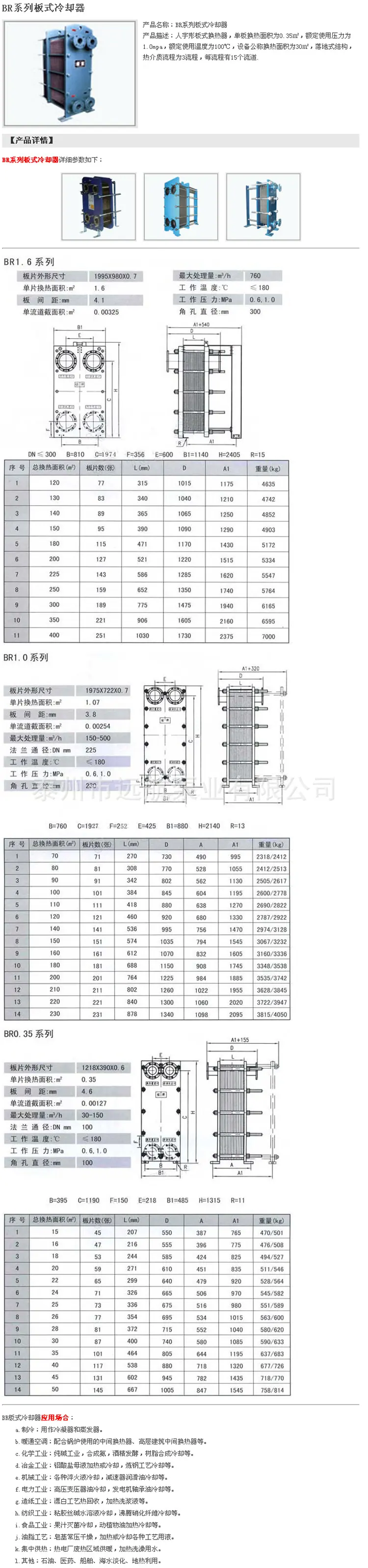 BR系列板式冷却器