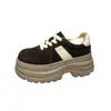 Nuevas zapatillas de entrenamiento retro de cuero suave, estilo alemán, para mujer, suela gruesa, que aumentan la altura, ligeras, zapatos casuales, versátiles para mujer, estilo Forrest Gump