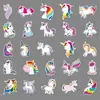 50 dibujos animados de unicornio caballo arcoíris patinete infantil coche de equipaje guitarra funda de teléfono pegatina