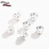 Base Redonda Prateada Seis Garras Cristal Inlaid Zircônia Colorido Garras Diamante Pulseira Colar DIY Acessórios de Joias Costurados à Mão