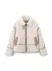 Estilo Europeo y Americano Otoño e Invierno Nueva Moda Aspecto Delgado Holgado Chaqueta de Forro Polar Doble Cara Top Casual para Mujer 6318267