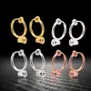 Convertidor de clip para oreja chapado en oro real de 18K sin perforación para pendientes de mujer, hebilla de resorte, sin aguja perforadora, accesorios, venta al por mayor