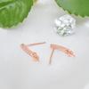Accesorios de joyería DIY: pendientes de circonita con incrustaciones, pendientes sencillos de una palabra con microincrustaciones, pendientes de perla con alfiler de plata
