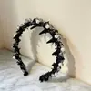 Último Artículo Más Vendido Diadema de Calavera Alta con Dientes para Mujer Lana de Cristal Diadema Antideslizante Elegante Versátil Pinza para el Cabello Accesorios para el Cabello