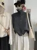 Chaleco Suéter de Punto KEKEZOON con Cuello Alto para Vestir Otoño Invierno Nuevo Estilo Color Sólido Sin Mangas Chaleco Cálido 9300