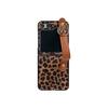 Pulsera con Estampado de Leopardo y Smiley Soporte para Funda de Teléfono galaxyZFold6 para Samsung Zfold5 Funda Protectora Plegable