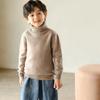 Suéter de lana para niños de otoño e invierno, suéter de cuello alto para niños medianos y grandes, suéter de cachemira para hombres y mujeres, camisa de lana de color sólido del mismo color