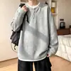 Moletom masculino de outono estilo americano, peso pesado, gola redonda, com design de padrão de losangos, uma peça de outer wear moderna para adolescentes, nova coleção 2026