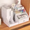 Prateleira de Armazenamento Simples para Mesa de Escritório Armazenamento de Mesa Tripla Multicamadas Prateleira Vertical para Armazenamento de Pequenos Objetos de Mesa