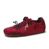 Modelo Año Nuevo del Caballo Zapatos Deportivos Casuales Retro de Primavera Suela Blanda Estilo Lu Si para Mujer Zapatos de Entrenamiento Rojos Alemanes