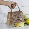 Moda Europea y Americana Bolso de Cena con Lazo Grande Incrustado de Diamantes Bolso de Mano para Mujer Vestido para Toda Ocasión Bolso para Fiesta de Graduación Elegante Bolso de Cadena