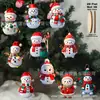 Conjunto 2D Plano de 20 Peças de Bonecos de Neve de Madeira com Barbante Árvore de Natal Decorações de Festa em Casa de Inverno Enfeites para Pendurar