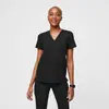 Blusa de Uniforme Elástica de Secado Rápido con Cuello en V y Mangas Cortas para Hombres y Mujeres, Adecuada para Personal de Hospital, Enfermeras, Odontología, Belleza, Quirófano y Ropa de Trabajo para el Cuidado Postparto