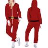 Pijama de Natal para Comércio Exterior Pijama Inteiro Outono e Inverno Estampado de Boneco de Neve com Capuz Roupa para Casa Macacão XX0082