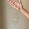 Collar Bohemio de Múltiples Capas con Cuentas para Mujer, Retro, de Alta Gama, Exquisita Cadena para Clavícula, Lujo Ligero, Versátil, Cadena para el Cuello Apilable