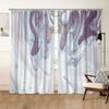 Cortinas Personalizadas con Patrón Abstracto de Flujo Morado Claro, Cortinas de Balcón Elegantes y de Lujo con Estampado Digital Oscurecedoras, Una Pieza Envío Directo