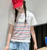 Camiseta base de rayas tipo dos piezas para niñas de verano, nuevo modelo 2026, camiseta fina para niños mayores, top de manga corta, moderno