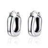 Pendientes de Aro Ancho Geométricos Simples de Plata Tailandesa Vintage