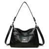 Bolsa Feminina de Couro Macio Mais Vendida Transfronteiriça 2025 Nova Bolsa Transversal Simples de Grande Capacidade Elegante Bolsa de Ombro Axilar