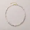 Pulsera de Perlas de Agua Dulce Turquesa Blanca Acero de Titanio Chapado en Oro Diseño Original Pulsera Fresca Artística En Stock Venta al por Mayor Transfronterizo