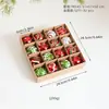 Nuevas decoraciones navideñas transfronterizas: Bolas de Navidad pintadas de rojo y verde, bolas electroplateadas de forma irregular, juego de colgantes para decoración de árbol de Navidad