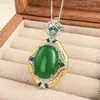 Joia Huabi nova 2025 cobre banhado a ouro semente de gelo fio fluorescente pingente de temperamento liso pedra principal 15*20