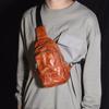 Bolso bandolera de piel de vaca de primera capa para hombre, bolso bandolera informal de piel auténtica, bolso bandolera, mochila pequeña, bolso de cintura