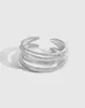 Anillo de Plata de Ley S925 Versión Coreana para Mujer, Diseño de Nicho con un Estilo Minimalista Fresco, Anillo Abierto Ajustable