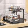 Estante de Almacenamiento de Cocina de Doble Capa para Encimera, Instalación Libre, Extensible, Estante para Almacenamiento de Condimentos, Estante para Condimentos de Aceite, Sal, Salsa y Vinagre