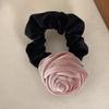 Flor de terciopelo completa ~ elegante anillo de salchicha para el cabello, tocado, lazo para el cabello de alta elasticidad, accesorios para el cabello, recogido en la parte posterior, cuerda para el cabello estilo coreano
