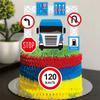 Copyright Bolo Decoração Assando Bolo de Aniversário Desenho Animado Entregar-em Frota de Combate a Incêndio Plug-in Sinal Sinal Caminhão Plug-in Cartão