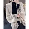 Cárdigan abrigo para mujer, primavera y otoño, corte holgado, longitud media, prenda exterior de suéter de moda, estilo capa, chal de imitación lana