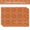 Papel de Seda WX450 Flor de Anacardo Naranja 17g Papel de Regalo a Prueba de Humedad Papel de Seda con Patrón Vintage