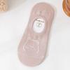 Meias Sapatilha para Mulheres Primavera e Verão Algodão Fino Silicone Antiderrapante Meias que Não Caem Meias Fofas de Urso Meias Rasas Meias Invisíveis