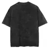 Camiseta masculina hip hop streetwear lavada preta 2024 vintage japa