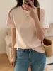 Camiseta Bordada de Algodón Puro Manga Corta Ropa para Mujer 26 Nuevo Estilo de Verano Holgada y Versátil Ins de Moda Transpirable Cuello Redondo Casual Top para Mujer