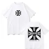 [Código Europeo Transfronterizo] Camiseta de Moda de Verano para Mujer y Hombre Camiseta con Estampado de Cuchillo Corto Costa Oeste Manga Corta Casual Cuello Redondo t