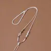 Corda Trançada Artesanal Misturada e Combinada, Design Claro e Simples, Cordão de Colar Trançado, Cordão com Pingente de Jade Hetian