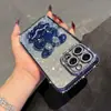 Adecuado para funda de teléfono nueva iPhone 17 Pro Max, Soporte de Conejo con Diamantes Borde 14, Funda Protectora Apple 16, Pulsera 15