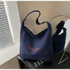 Bolsa de Hombro de Lona Casual de Gran Capacidad Ligera para Estudiante Estilo Coreano Literario y Perezoso Bolsa Tote para Viajar