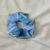 Goma para el pelo fresca de cuadros azules con colores contrastantes, Lazo para moño estilo perezoso, Nuevo accesorio para el pelo de primavera y verano