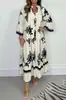 Elegante Vestido Estampado con Cuello Alto y Cintura Ceñida Transfronterizo Europeo y Americano Amazon Elegante Vestido Largo Exportación Ropa Fina para Mujer