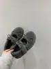 Aumento de altura interior de 4 cm, adecuado para otoño y verano, combinado con faldas, zapatos Mary Jane cálidos y forrados de felpa, zapatos esponjosos, zapatos planos de suela blanda, zapatos de mujer, zapatos de estilo francés