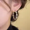 Pendientes de Aro Trenzados de Moda Estilo Francés Lujo Ligero para Mujer, Diseño de Nicho Otoño e Invierno con Sentido de Estilo, Pendientes de Aro Grandes Roscados Versátiles