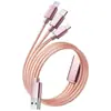 Cabo de Dados Um para Três Tipo C Trançado de Nylon para Celular Carregamento Super Rápido Três em Um Adequado para Apple, Huawei e Samsung