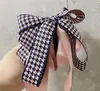 Acessórios de Cabelo Elegantes para Mulheres - Presilha Banana com Laço Pied-de-Poule Novo Outono e Inverno Dongdaemun Coreano