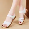 Sandalias Suaves de Cuero Suave Antideslizantes Modelo Nuevo 2026 para Madres de Mediana Edad y Mayores, Planas de Verano Nuevas Talla Grande Casual para Mujer