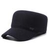 Chapéu de inverno novo para homens forrado de lã engrossado proteção de orelha Chapéu plano de lã para idosos de meia-idade ao ar livre Chapéu de algodão quente