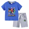 Camiseta Infantil 2026 Verão Nova Roupa Infantil de Comércio Exterior Estilo Ins Coreano Algodão Manga Curta e Shorts Conjunto de Duas Peças Infantil