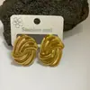 Europa e Estados Unidos venda quente brincos geométricos de aço inoxidável banhados a ouro 18k alto senso nicho brincos ins aço titânio brincos transfronteiriços